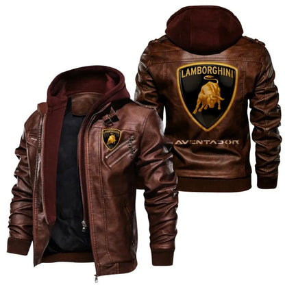 Lamborghini Jacket Lamborghini Racing Leather Jacket V26