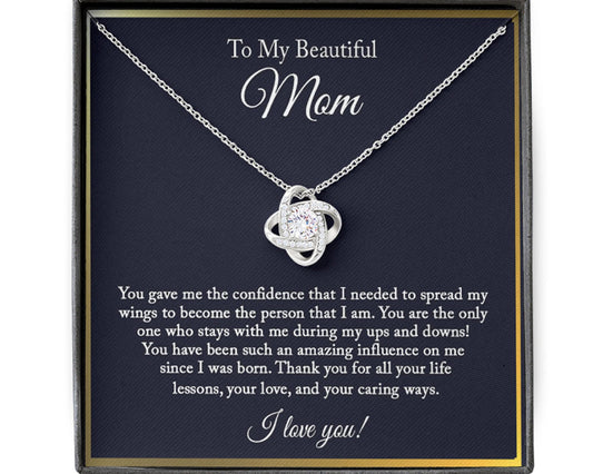 You Gave Me The Confidence &#8211; To My Beautiful Mom Love Knot, Mom Necklace, Mom Birthday Gift, Mother&#8217;s Day Gifts