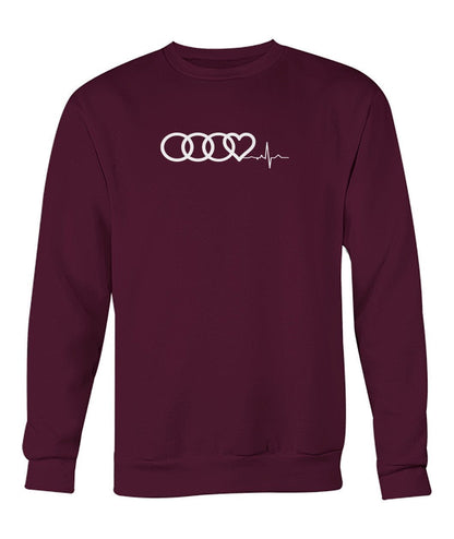 AUDI HEART BEAT Crew Neck Sweatshirt Hoodie