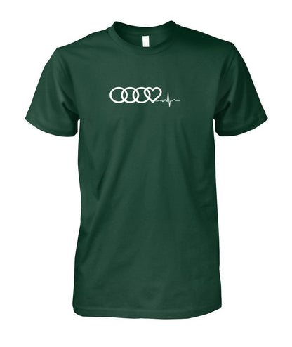 Audi Heart Beat Unisex Cotton T SHIRT