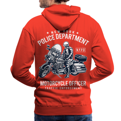 New York Police Department Motorcycle Officer Men’s Premium Hoodie - red