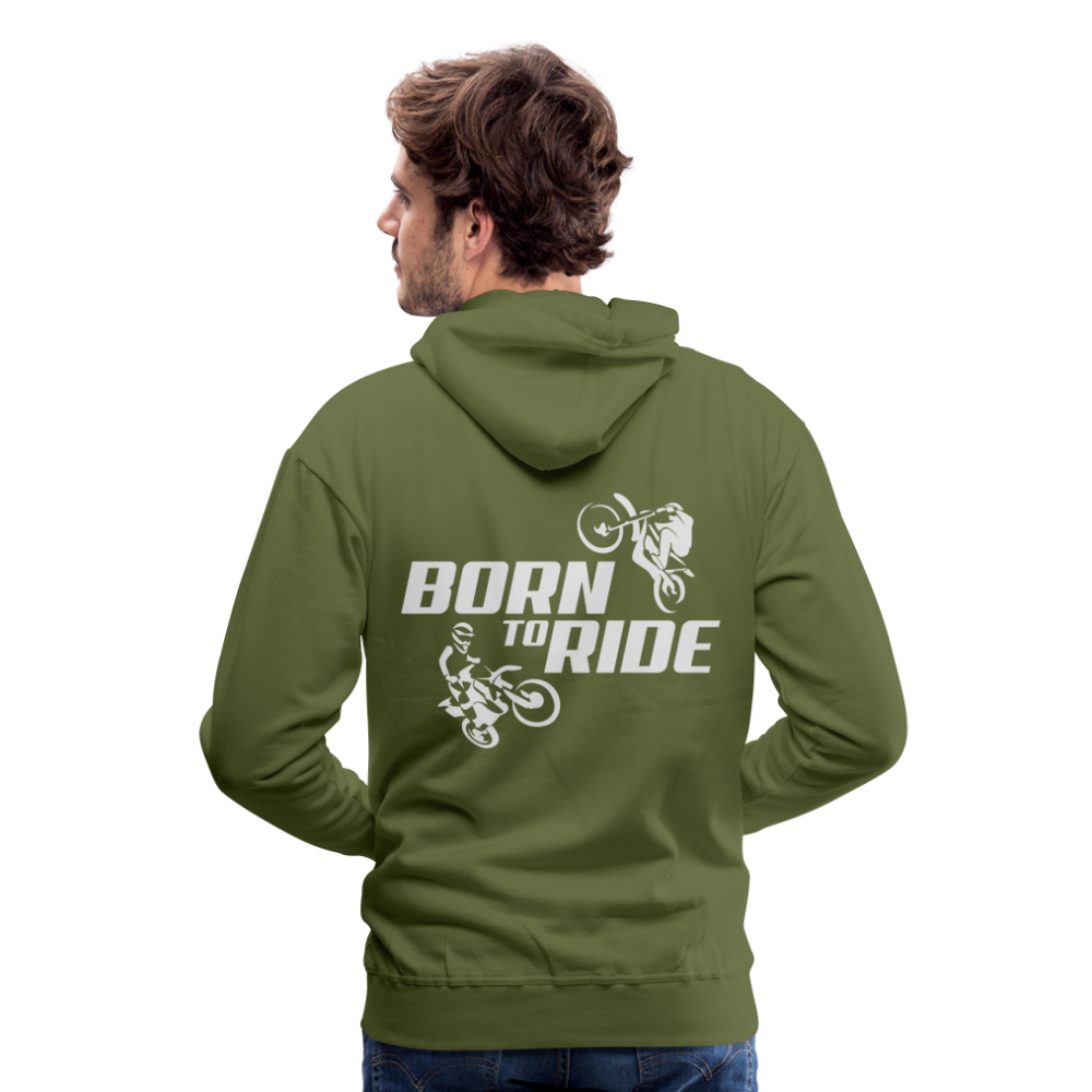 Born to Ride Motocross Men’s Premium Hoodie - olive green