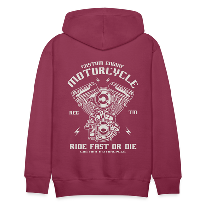 Ride Fast or Die Motorcycle Men’s Premium Hoodie - bordeaux