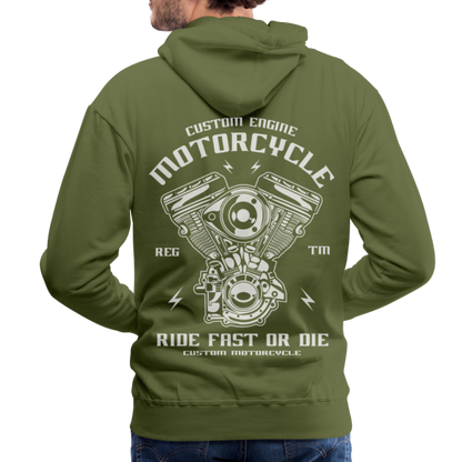 Ride Fast or Die Motorcycle Men’s Premium Hoodie - olive green