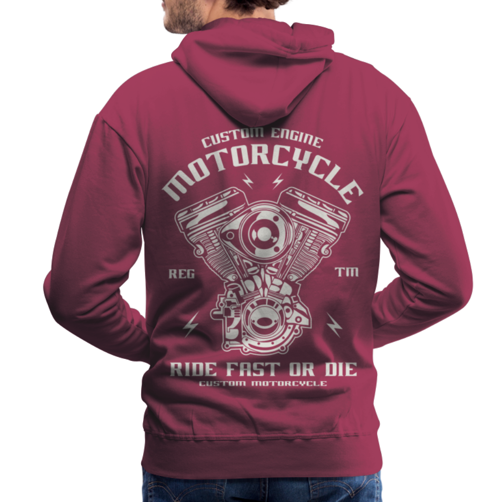 Ride Fast or Die Motorcycle Men’s Premium Hoodie - bordeaux