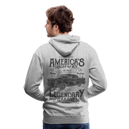 vintage car design America Highway Men’s Premium Hoodie - heather grey