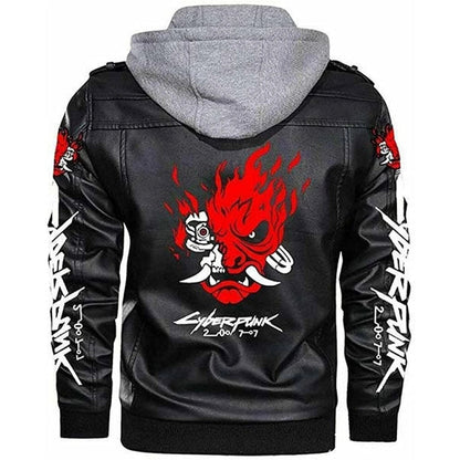 Cyberpunk Jacket Samurai Devil Black Leather Costume Jacket