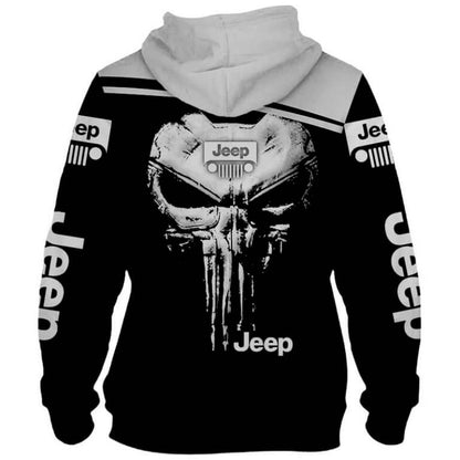 Jeep Black White Skull Unisex Hoodies 3D