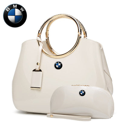 BMW Deluxe Women Handbag With Free Matching Wallet-bag-Driver Apparel-Beige-Driversapparel.com