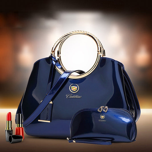 Cadillac Deluxe Women Handbag With Free Matching Wallet-bag-Driver Apparel-Purple-Driversapparel.com