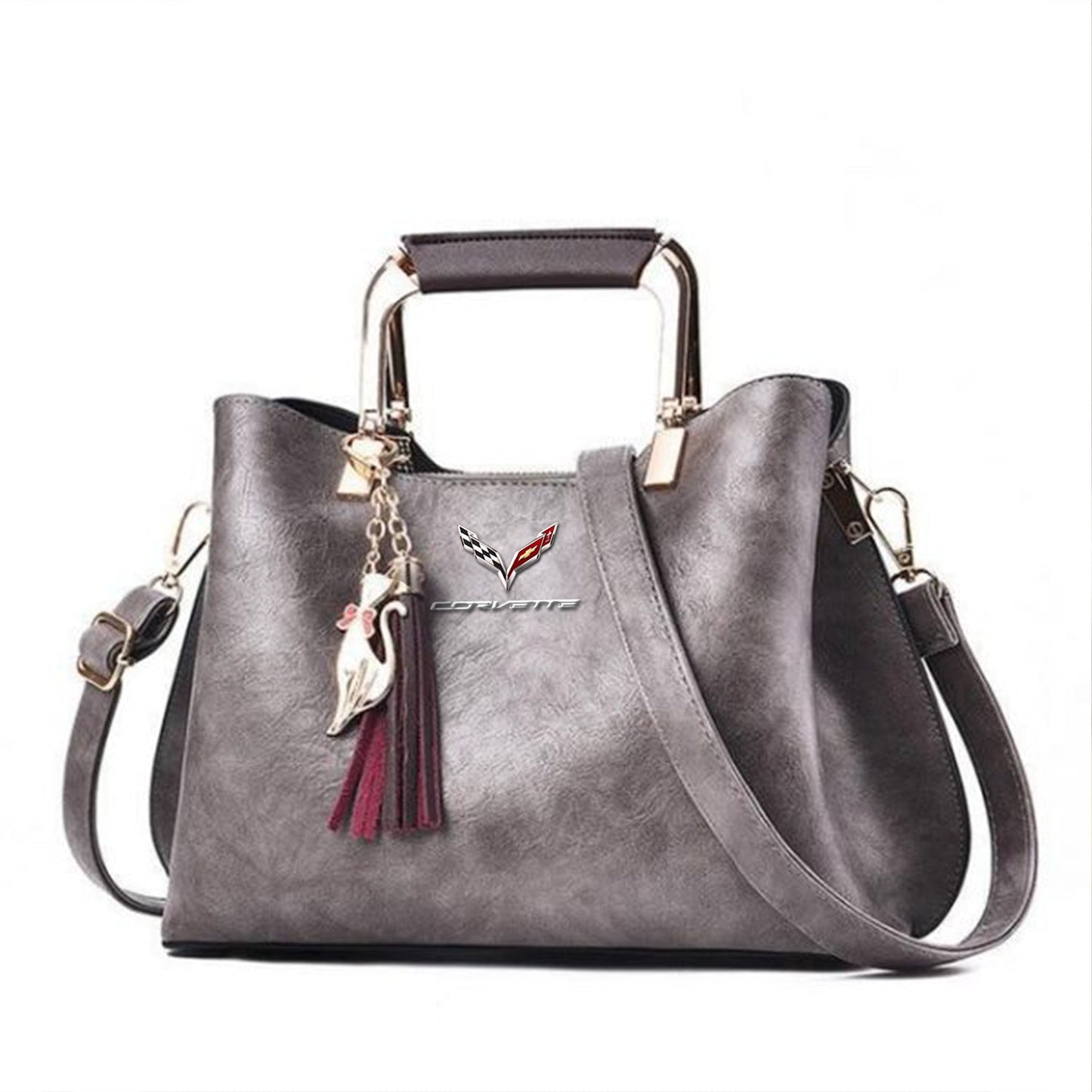 Corvette Deluxe Handbag For Women-bag-Driver Apparel-Grey-Driversapparel.com