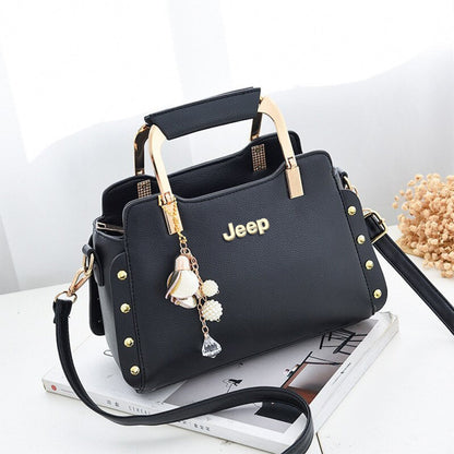 Jeep Genuine Leather Ladies Handbag-bag-Driver Apparel-Black-Driversapparel.com