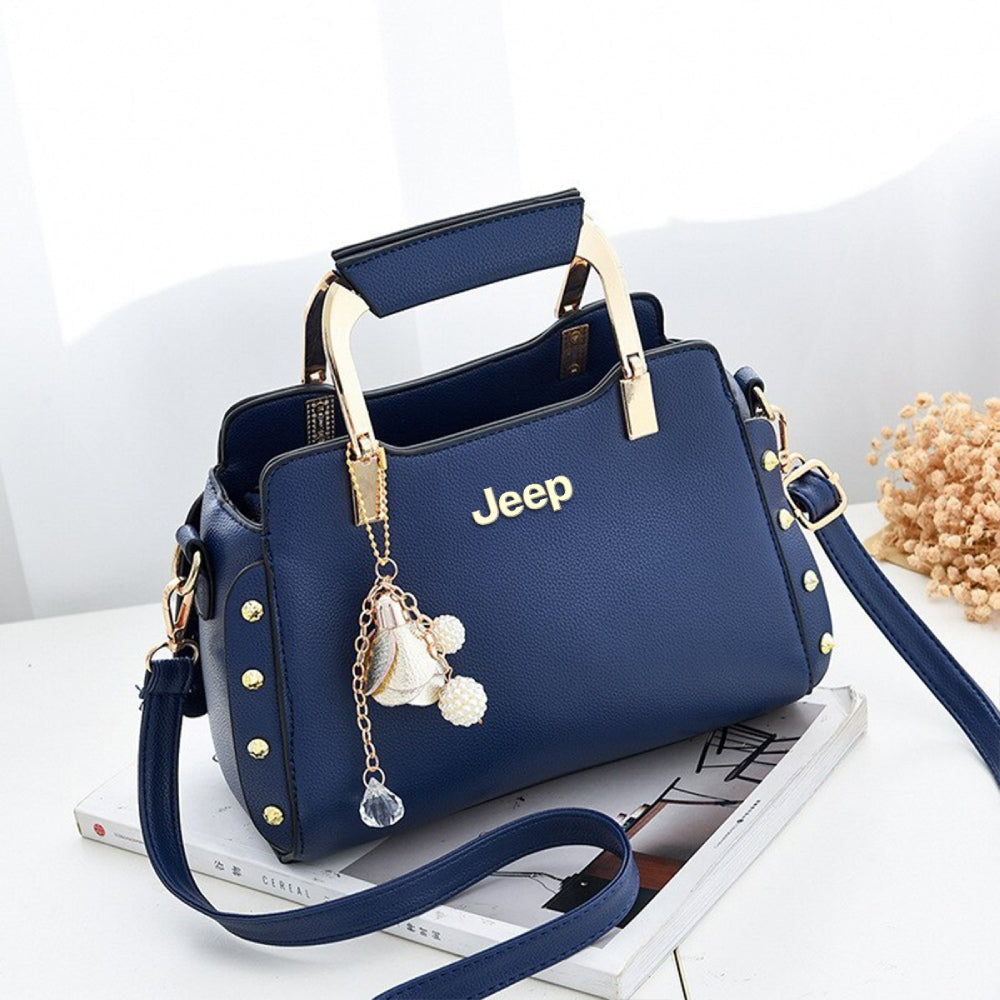 Jeep Genuine Leather Ladies Handbag-bag-Driver Apparel-Blue-Driversapparel.com