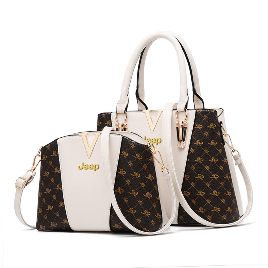 Jeep Luxury Tote Bag Set-bag-Driver Apparel-Beige-Driversapparel.com