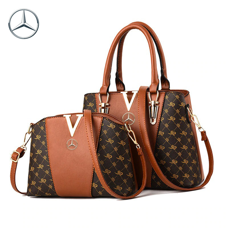 Mercedes Luxury Leather Women Tote Handbag Set-bag-Driver Apparel-Driversapparel.com