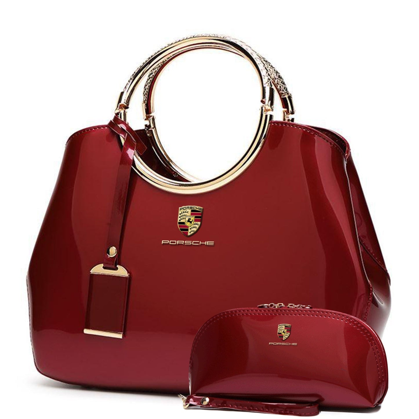 Porsche Deluxe Women Handbag With Free Matching Wallet-bag-Driver Apparel-Red-Driversapparel.com