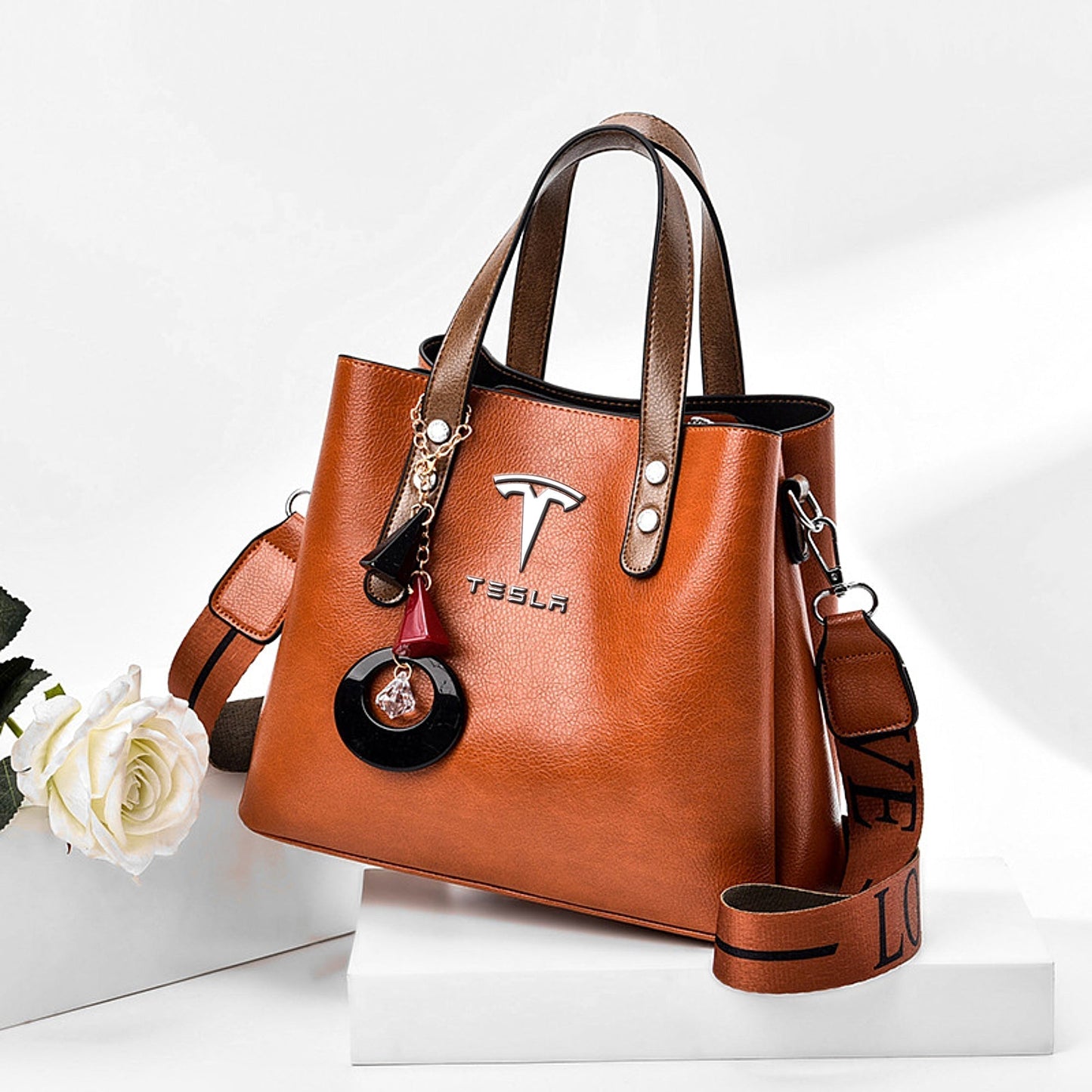 Tesla Luxury Leather Women Handbag-bag-Driver Apparel-Driversapparel.com