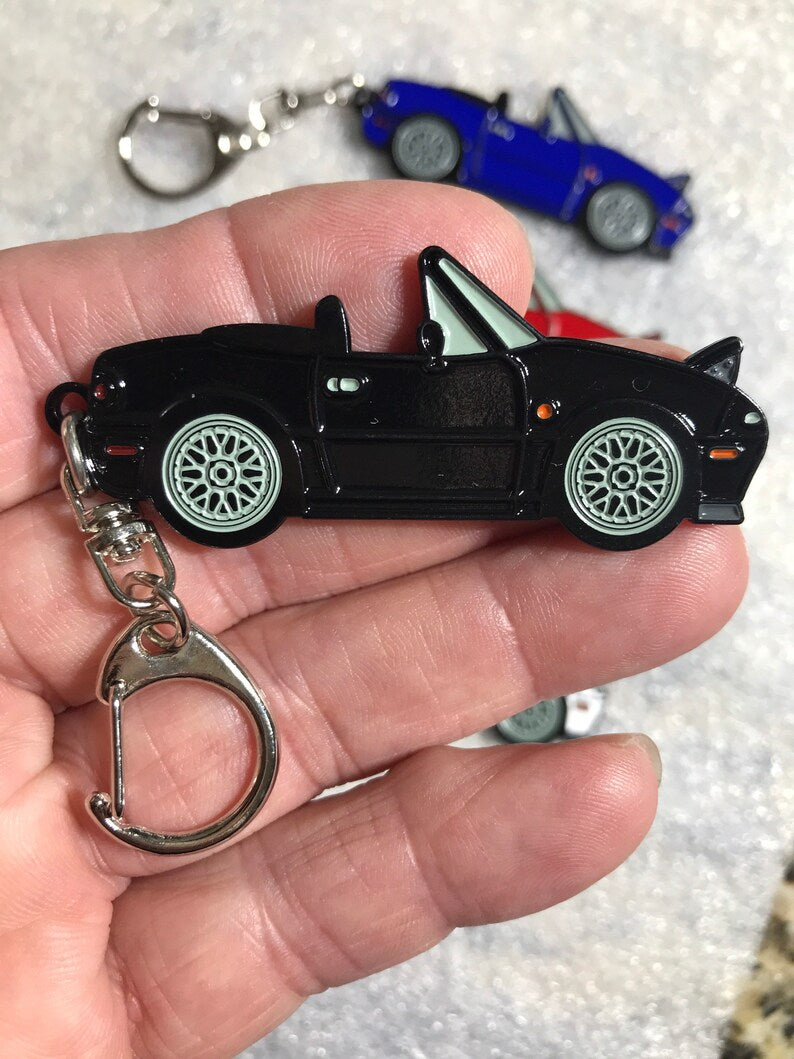 NA Miata Mk1 MX5 Keychains with BBS Wheels (6 Colors)_driver_clothing_drivi.store