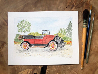 Watercolor Vehicle Portrait from Photo