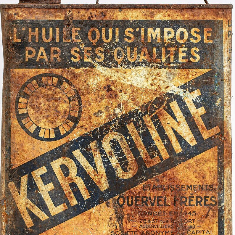 Nostalgic Garage Art: Kervoline Vintage Oil Can Poster for Auto Aficionados_driver_apparel_drivi.store