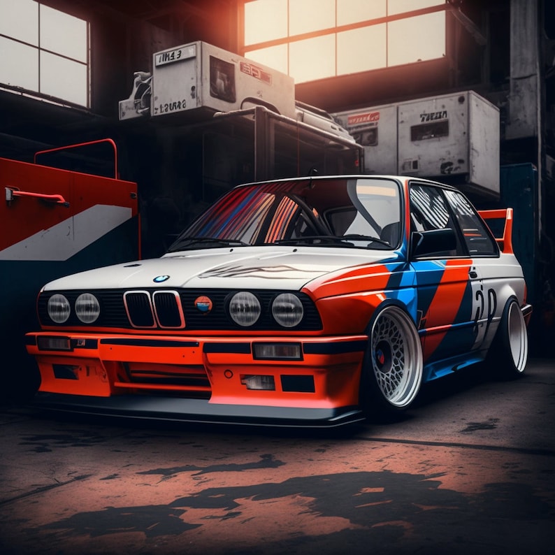 BMW M3 Classic Sports Car Digital Poster Set