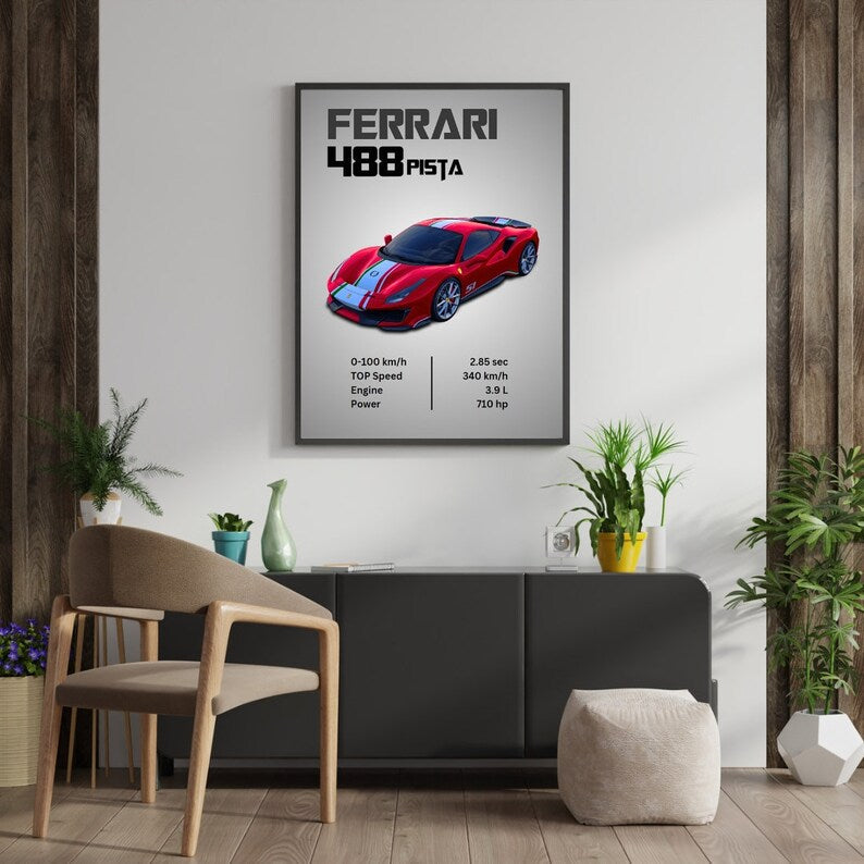 Limited Edition Sleek Sports Car Poster: Automotive Art for the Connoisseur