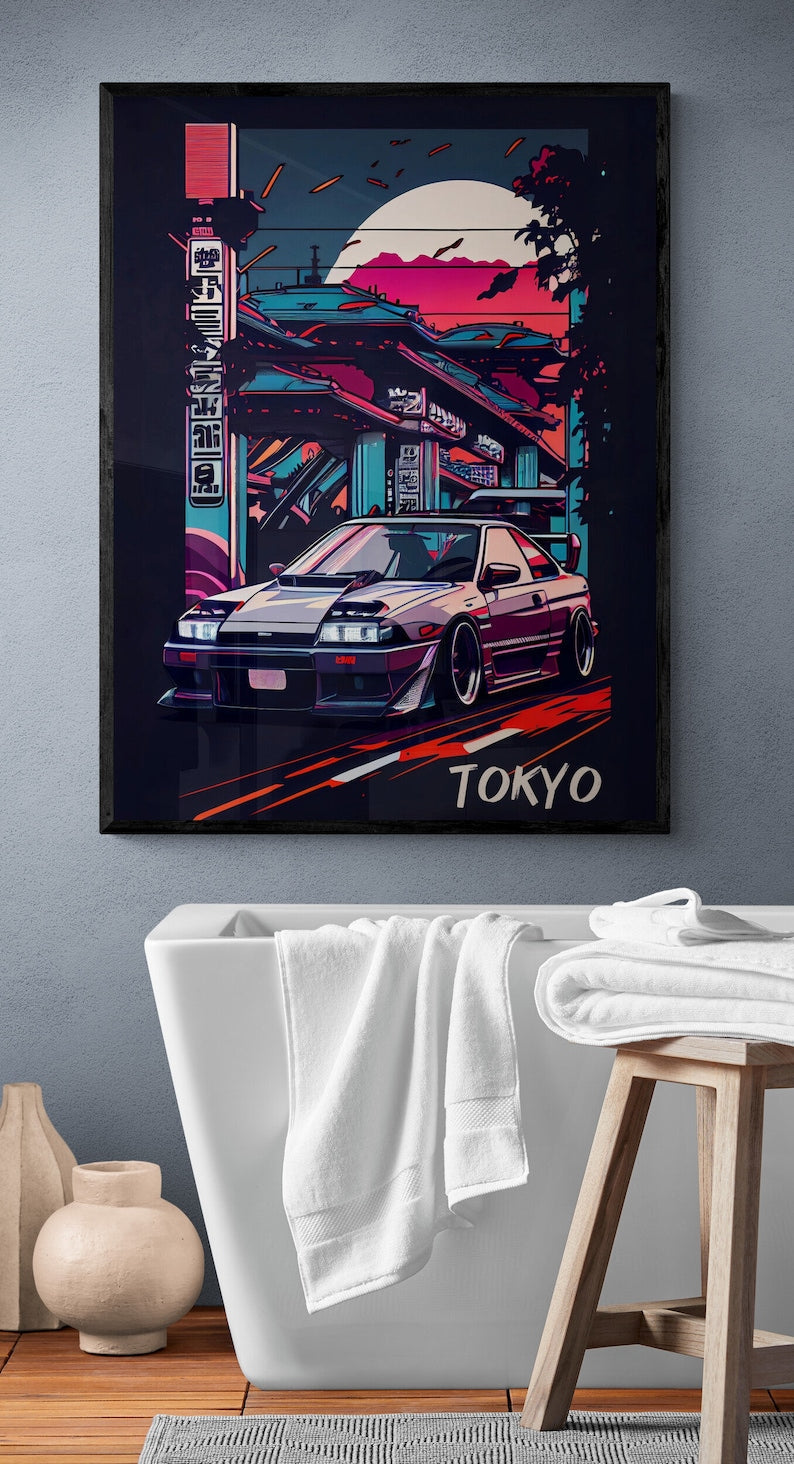 9-Piece Tokyo Street Racing JDM Car Poster Set for Boys' Bedroom Wall Art_driver_clothing_drivi.store