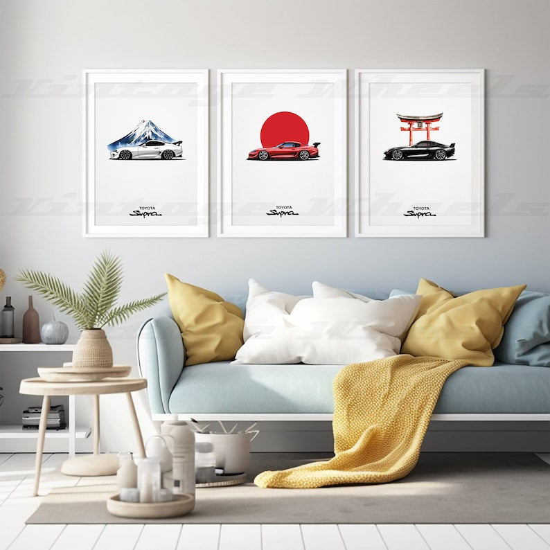 Legends JDM Car Poster Set: Toyota Supra_driver_clothing_drivi.store