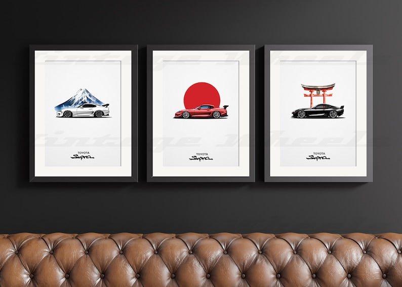 Legends JDM Car Poster Set: Toyota Supra_driver_clothing_drivi.store