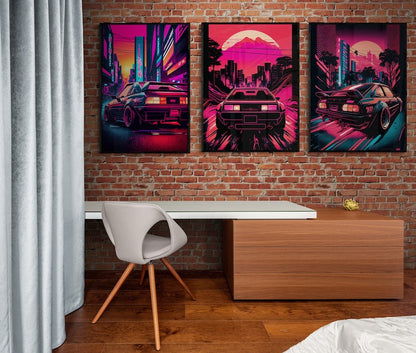 9-Piece Tokyo Street Racing JDM Car Poster Set for Boys' Bedroom Wall Art_driver_clothing_drivi.store