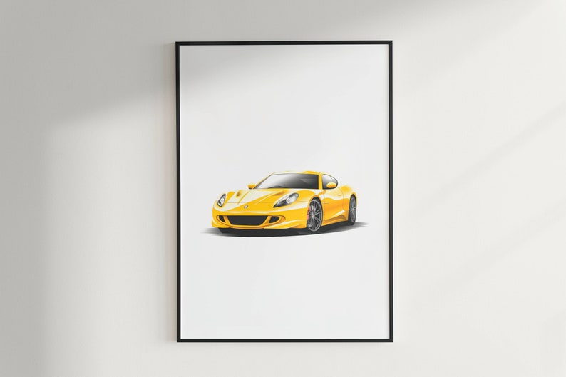 Minimalist Sports Car Collection: Digital Prints for Boys' Rooms