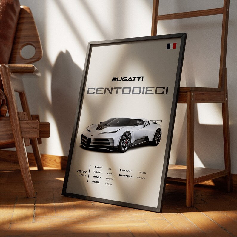 Bugatti Centodieci: Modern Supercar Poster