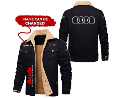 Audi Cargo Fleece-Lined Cotton Jacket, Customizable_driver_apparel_drivi.store