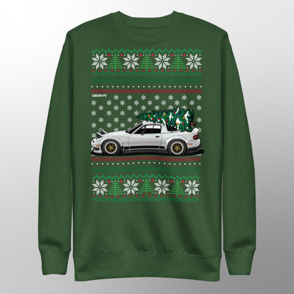 Hässlicher Weihnachtspullover - Mazda Miata in Weiß