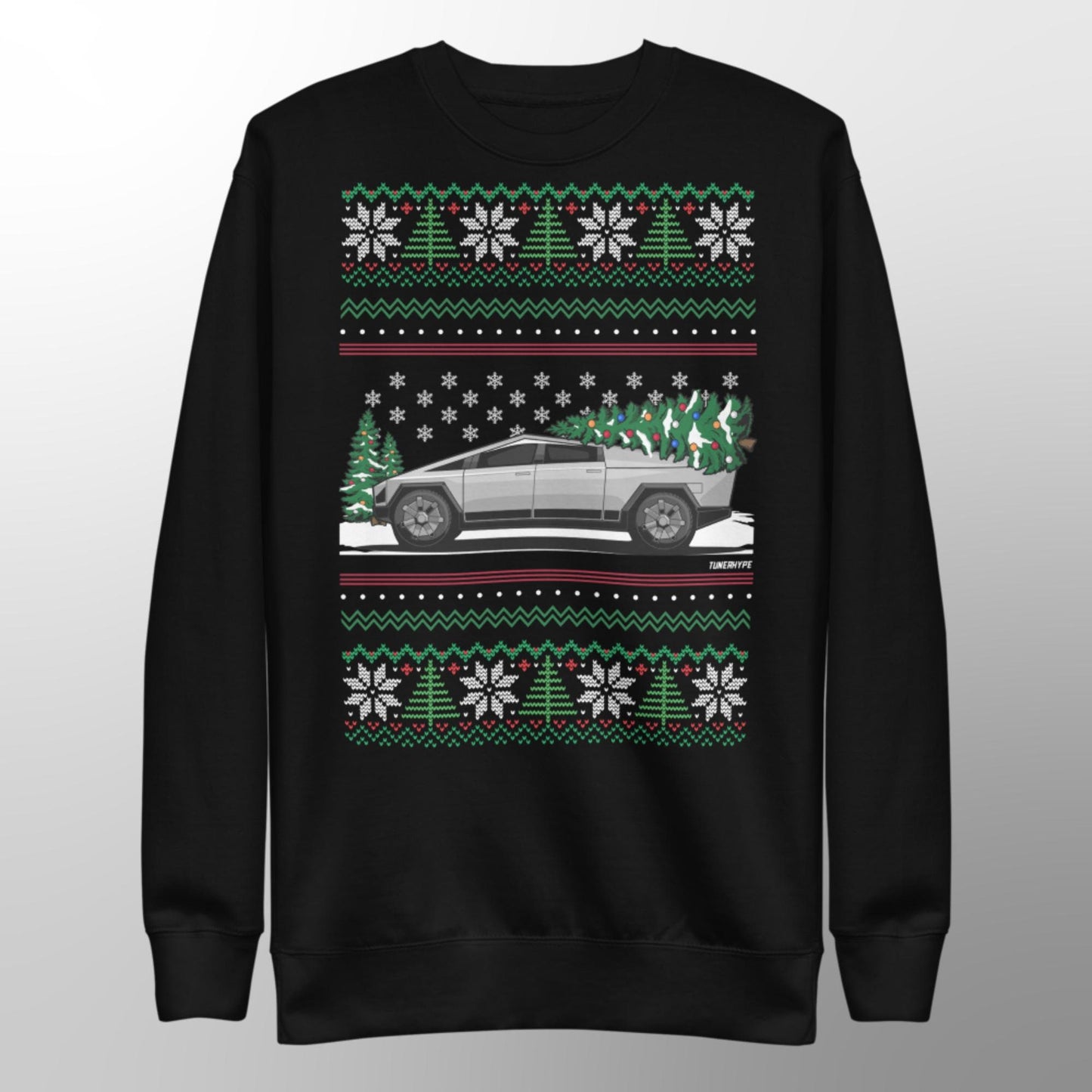 Hässlicher Weihnachtspullover - Tesla Cybertruck - Hässlicher Weihnachtspullover - Weihnachtsgeschenk für Autofahrer, Lustiges Weihnachtsgeschenk, Tesla-Geschenk, Cybertruck-Geschenk