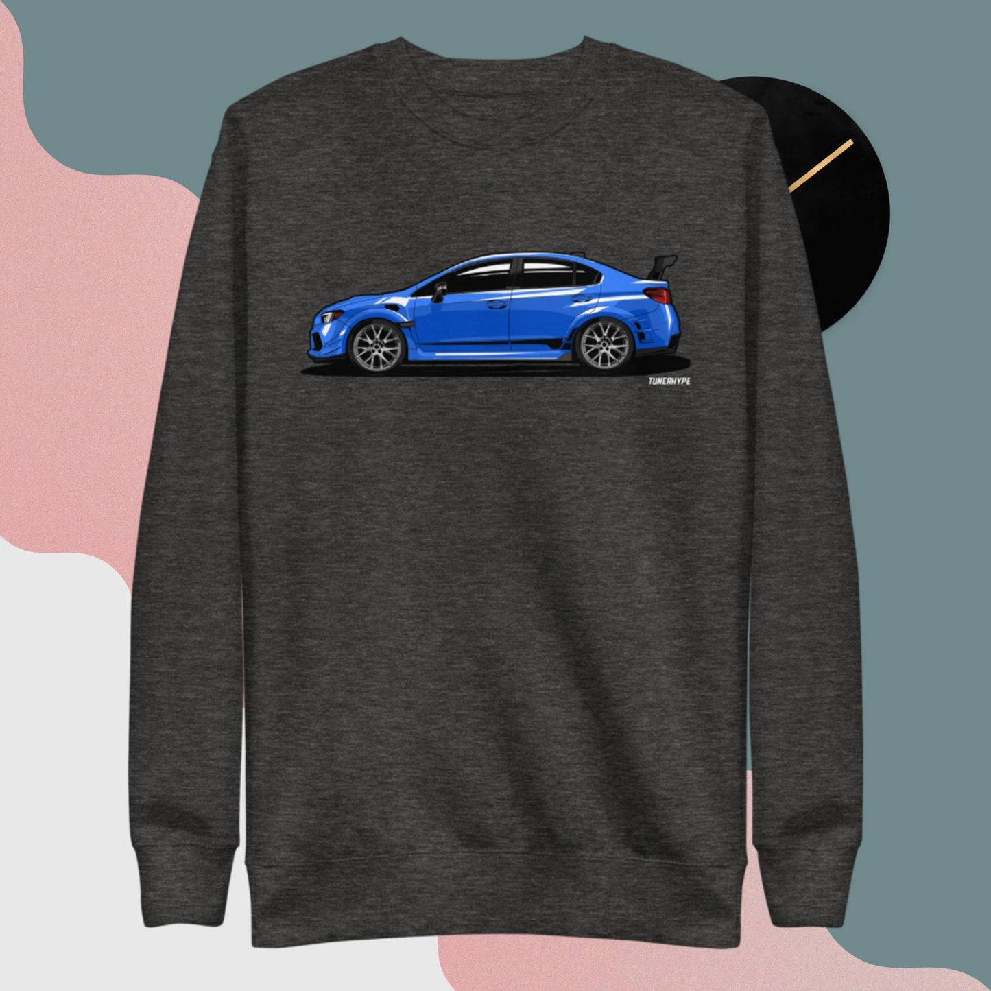 Subaru WRX STI in World Rally Blue – Extra bequemer Pullover aus Premium-Mischgewebe