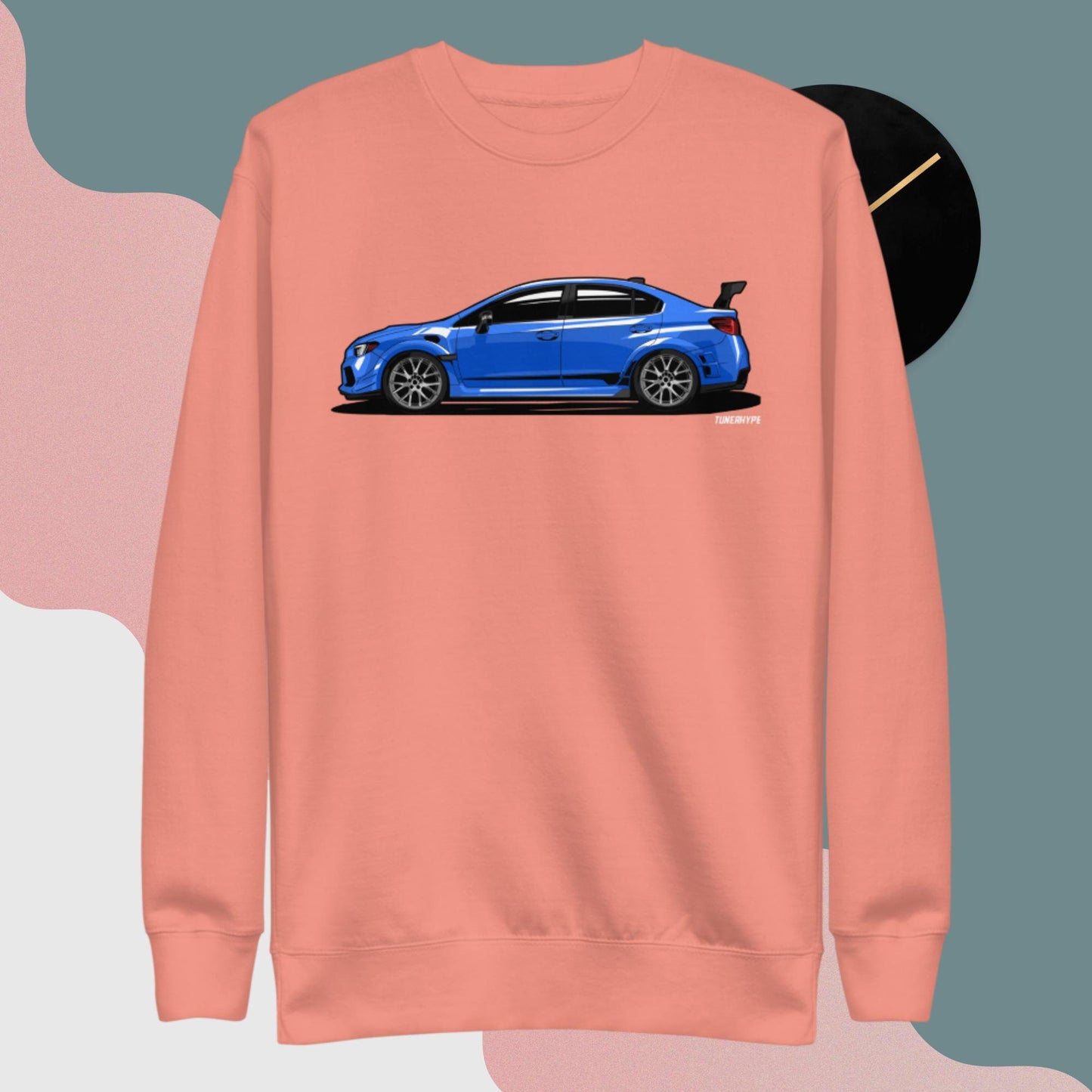 Subaru WRX STI in World Rally Blue – Extra bequemer Pullover aus Premium-Mischgewebe