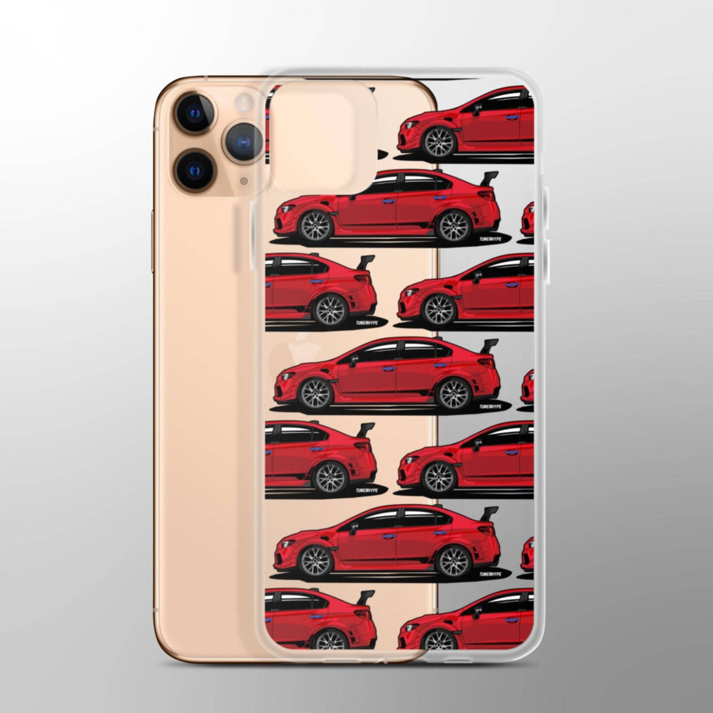 Transparente iPhone-Hülle für Subaru WRX STI, reines Rot