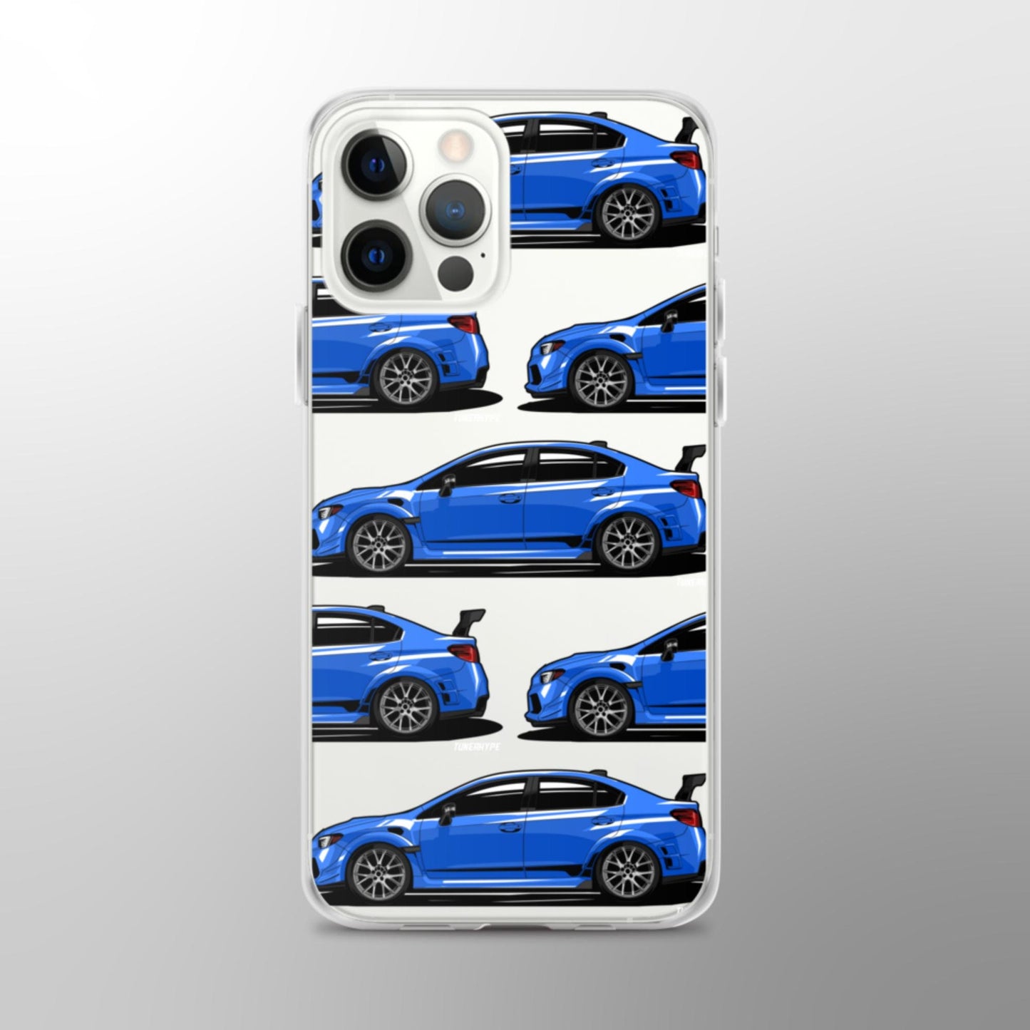 Transparente iPhone-Hülle für Subaru WRX STI, World Rally Blau