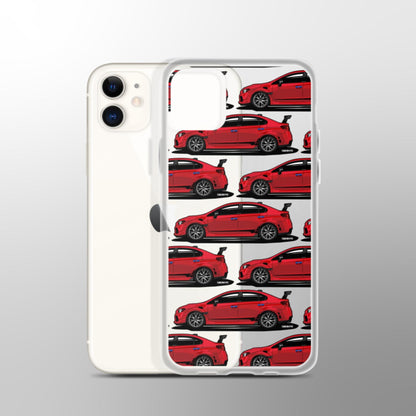 Transparente iPhone-Hülle für Subaru WRX STI, reines Rot