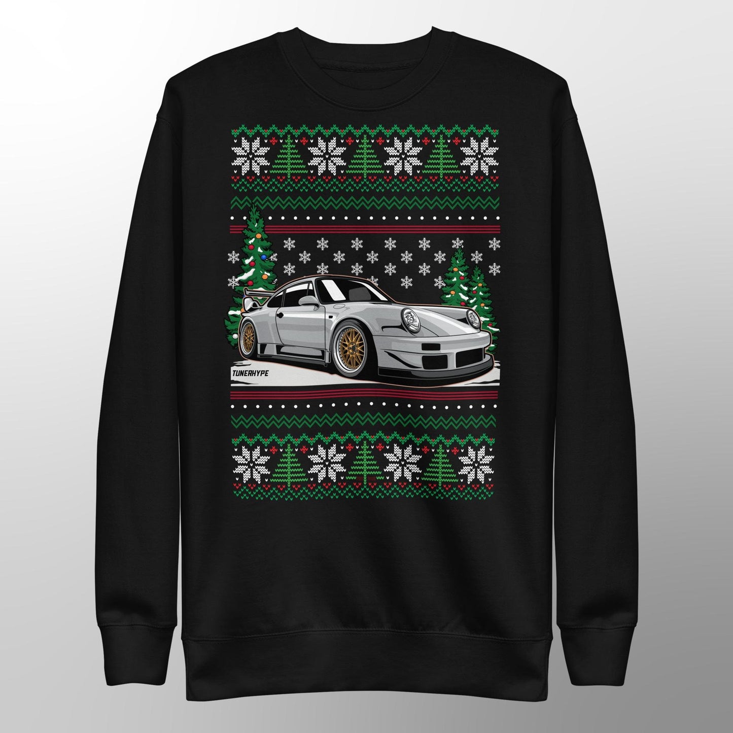 Hässlicher Weihnachtspullover - Porsche 911 964 in Grau - Hässlicher Weihnachtspullover - Weihnachtsgeschenk für Autofahrer, Lustiges Weihnachtsgeschenk, 911-Geschenk, Porsche-Geschenk