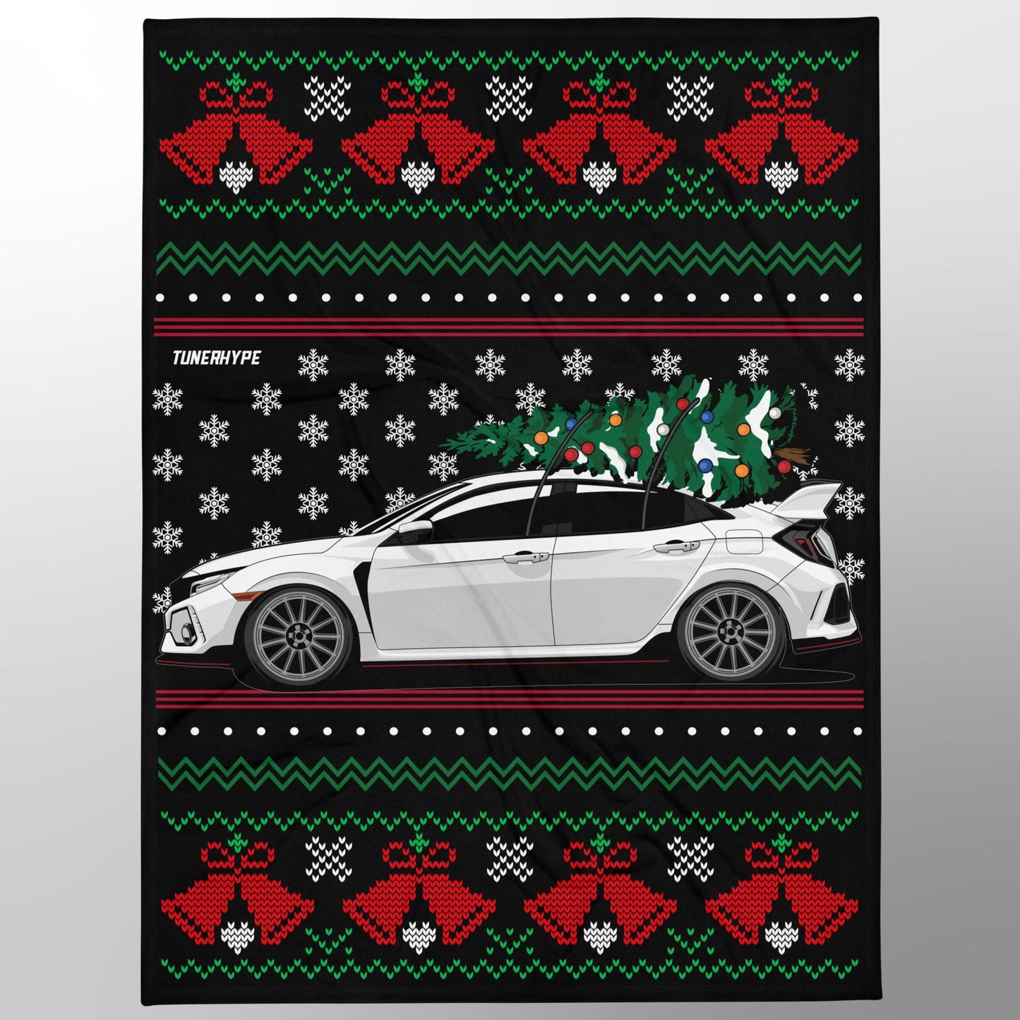 Hässliche Weihnachtsdecke - Honda Civic Type R FK8 - Hässlicher Weihnachtspullover, Weihnachtsgeschenk für Autofahrer, Lustiges Weihnachtsgeschenk, Hässlicher Weihnachtspullover