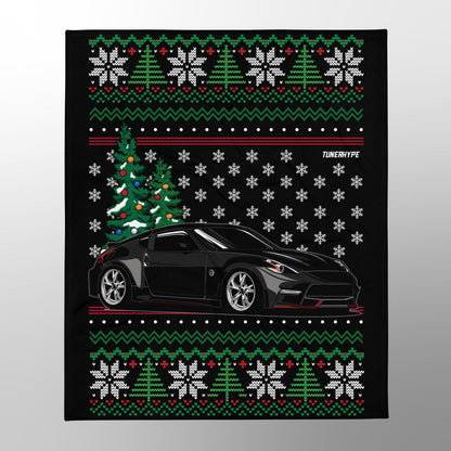 Hässliche Weihnachtsdecke - Nissan Nismo 370z in Grau - Hässlicher Weihnachtspullover, Weihnachtsgeschenk für Autofahrer, Lustiges Weihnachtsgeschenk, Hässlicher Weihnachtspullover