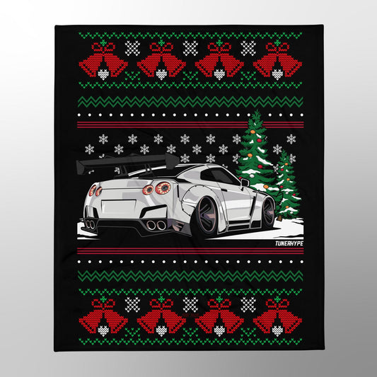 Hässliche Weihnachtsdecke - Nissan Skyline R35 GTR - Hässlicher Weihnachtspullover, Weihnachtsgeschenk für Autofahrer, Lustiges Weihnachtsgeschenk, Hässlicher Weihnachtspullover