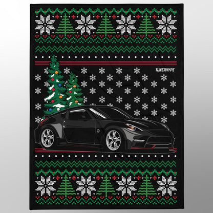 Hässliche Weihnachtsdecke - Nissan Nismo 370z in Grau - Hässlicher Weihnachtspullover, Weihnachtsgeschenk für Autofahrer, Lustiges Weihnachtsgeschenk, Hässlicher Weihnachtspullover