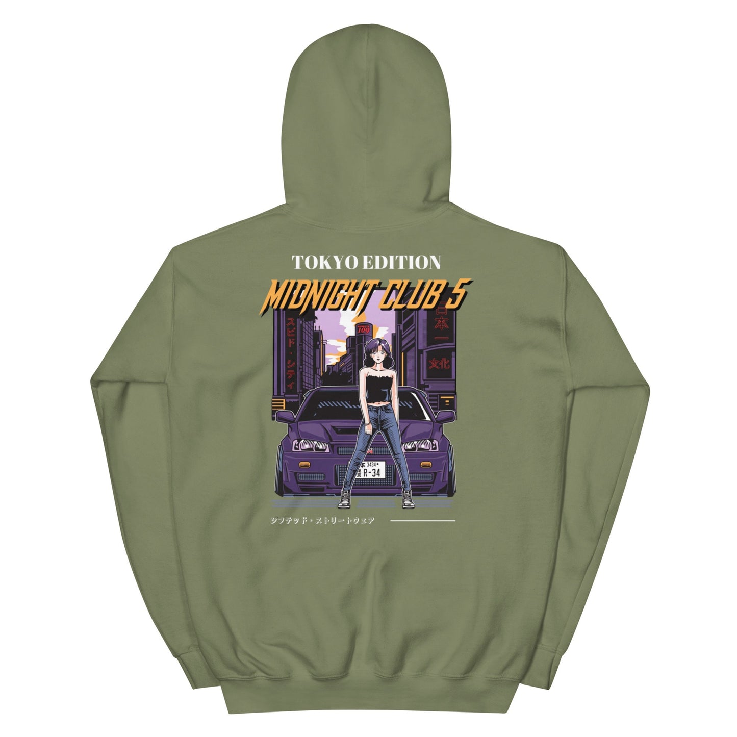 Embroidered Midnight Club 5 Anime Hoodie