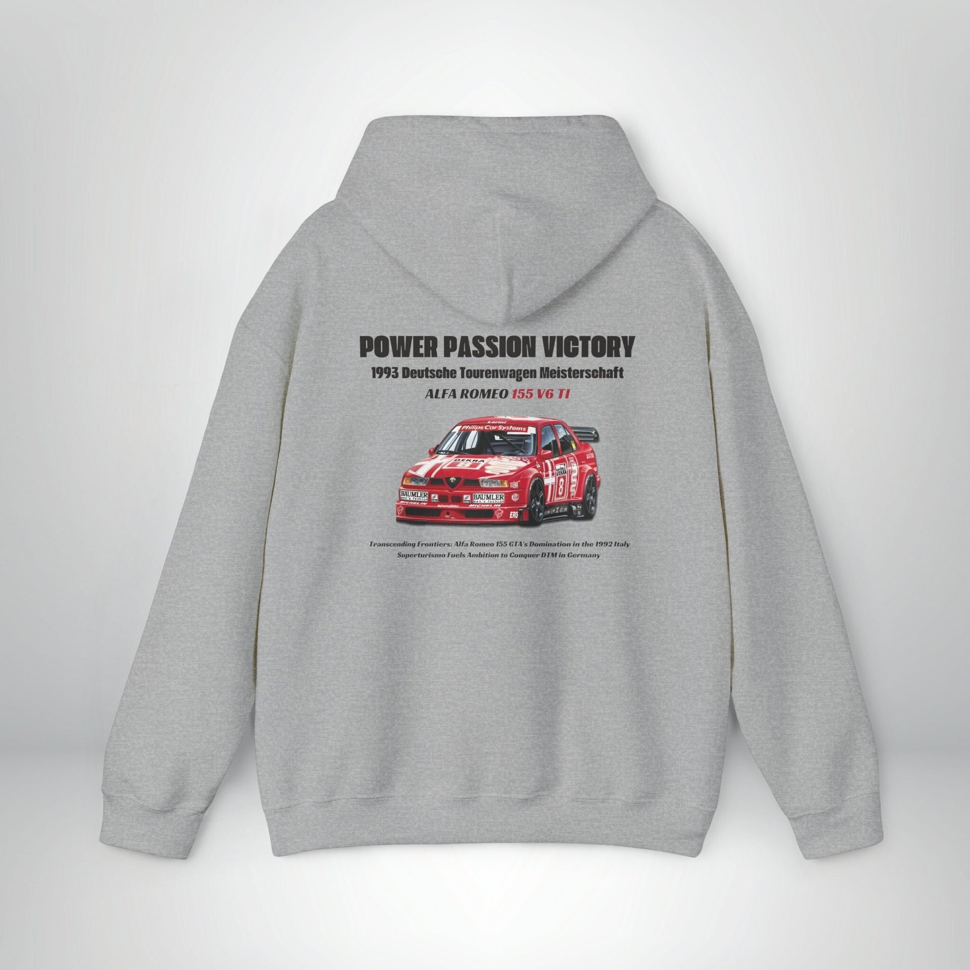 Alfa Romeo 155 V6 TI Vintage Graphic Hoodie - DTM Racing - Racing Car Hoodie, Retro Racing Car Shirt, Unisex Heavy Blend Hoodie