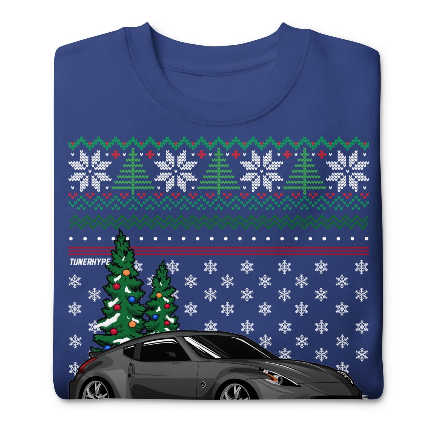 Hässlicher Weihnachtspullover - Nissan 370z in Grau - Hässlicher Weihnachtspullover - Weihnachtsgeschenk für Autofahrer, Lustiges Weihnachtsgeschenk, Nissan-Geschenk - 350z-Geschenk