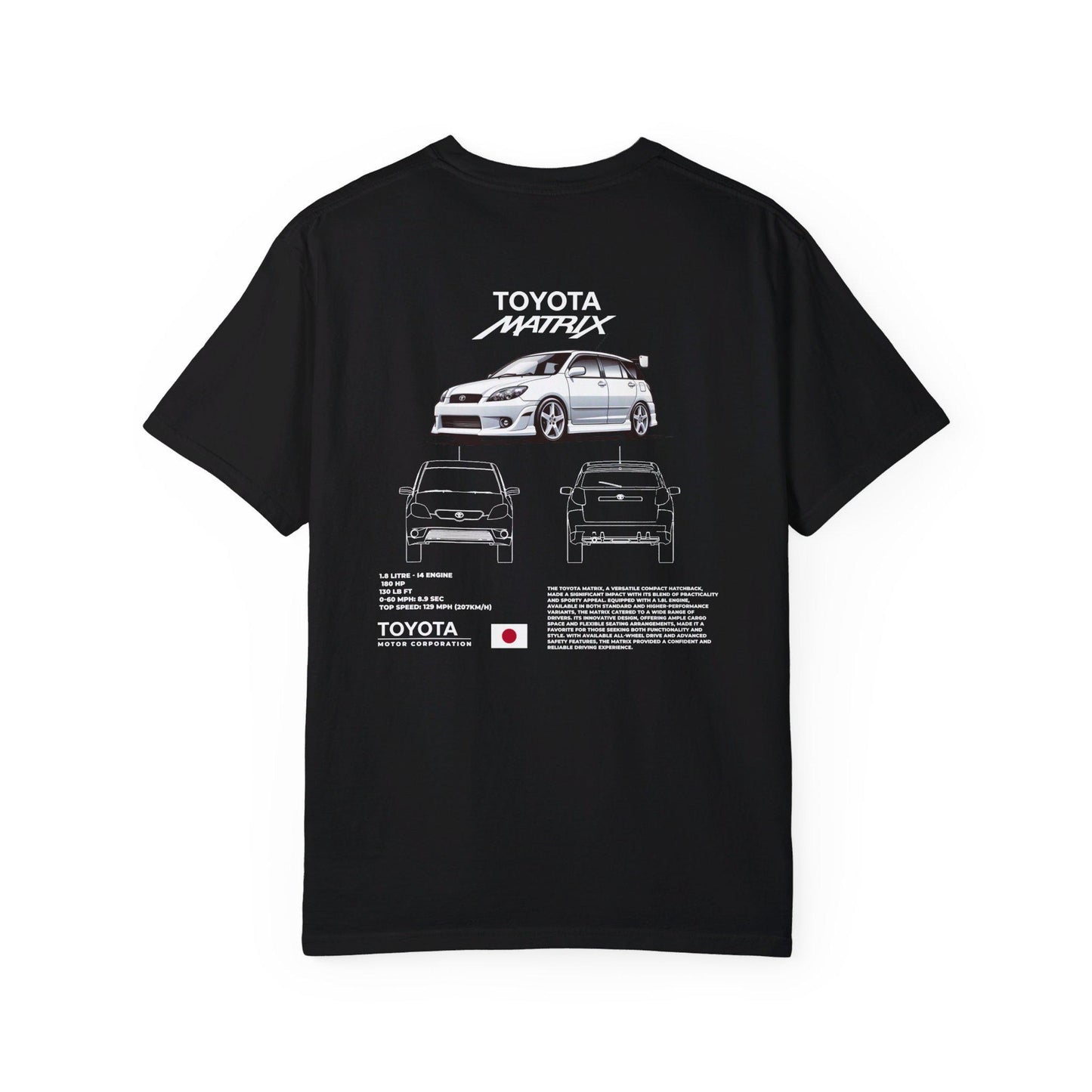 Toyota Matrix Spec Tee - Boosted Gear Co, JDM Hatchback Shirt, Cool Unisex Tee, Casual Car Top, Unique Graphic Auto Apparel