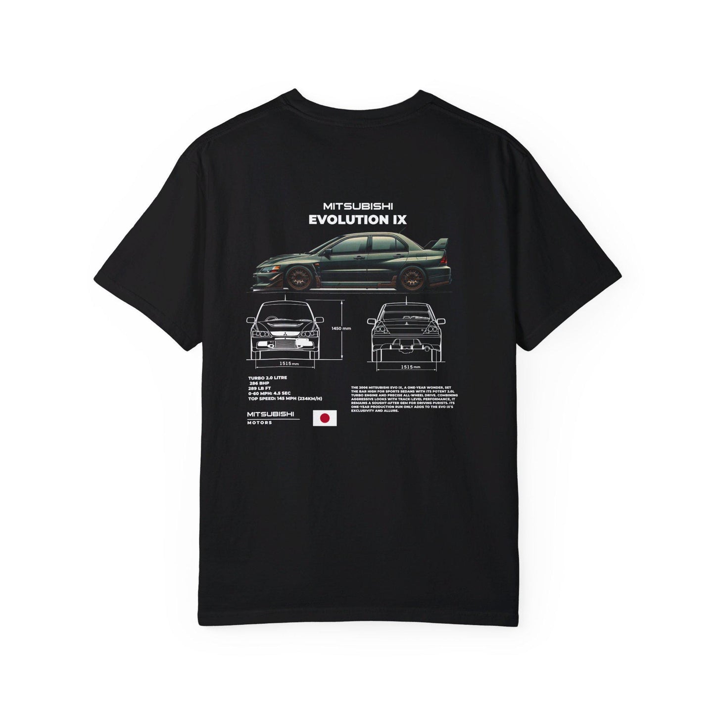 Mitsubishi Evo 9 Spec Tee - Boosted Gear Co, JDM Car Shirt, Cool Unisex Tee, Casual Racing Top, Unique Graphic Car Apparel